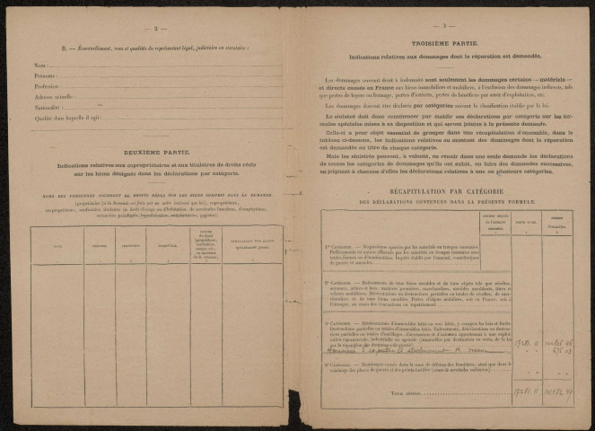 Beuvraignes. Demande d'indemnisation des dommages de guerre : dossier Lalaut -Jullien
