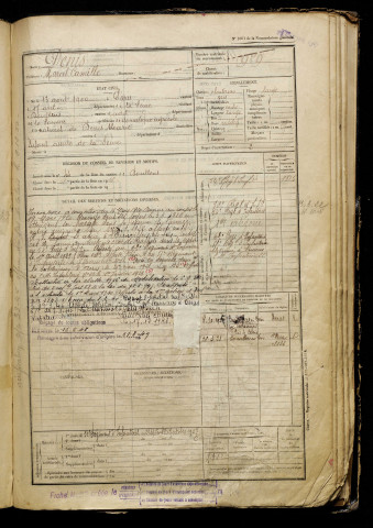 Denis, Marcel Camille, né le 13 août 1900 à Paris 17e Arrondissement (Paris), classe 1920, matricule n° 929, Bureau de recrutement d'Abbeville