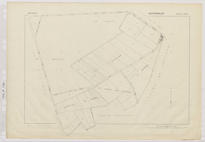 Plan du cadastre rénové - Erondelle : section A5
