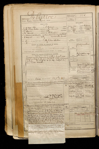 Delattre, Hector Xavier Honoré, né le 16 mai 1873 à Saint-Riquier (Somme), classe 1893, matricule n° 936, Bureau de recrutement d'Abbeville