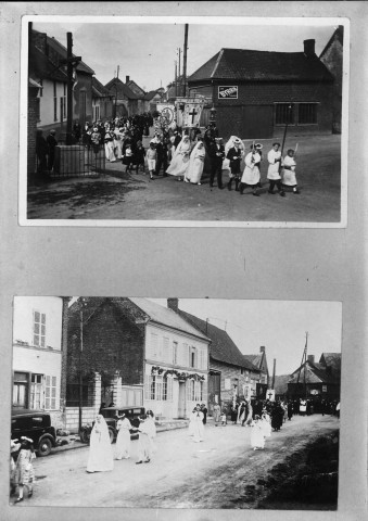 Le Bosquel (Somme). Procession villageoise dans les rues du village (Photographies)