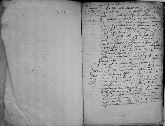 Etude de Me Jean Daiz à Amiens (étude n°22). Minutes de l'année 1672