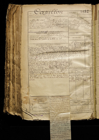 Capillon, Ferdinand Auguste, né le 03 juillet 1897 à Noyelles-sous-Lens (Pas-de-Calais), classe 1917, matricule n° 1482, Bureau de recrutement d'Abbeville