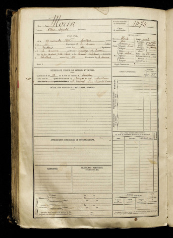 Morin, Albert Léopold, né le 27 novembre 1896 à Doullens (Somme), classe 1916, matricule n° 1474, Bureau de recrutement d'Abbeville