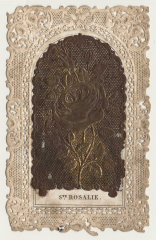 Image pieuse dentelle. Sainte Rosalie