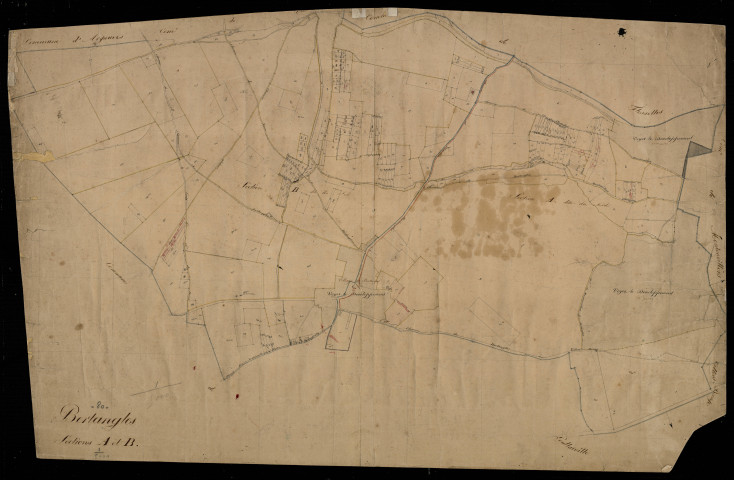 Plan du cadastre napoléonien - Bertangles : A et B