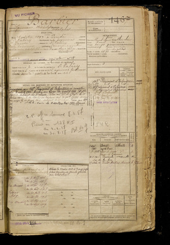 Barbier, Germain Hippolyte Adolphe, né le 28 octobre 1897 à Pendé (Somme), classe 1917, matricule n° 1467, Bureau de recrutement d'Amiens