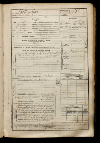 Bettembos, Edouard Henri Joseph, né le 01 août 1874 à Flixecourt (Somme), classe 1894, matricule n° 671, Bureau de recrutement d'Amiens