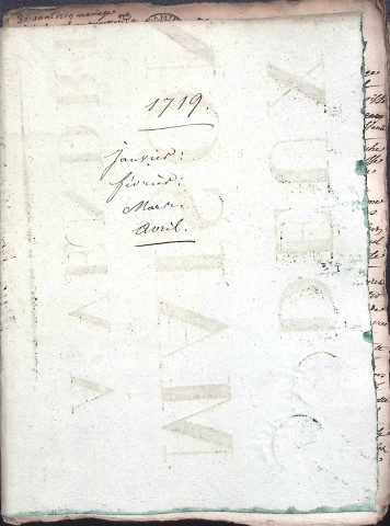 Etude de Me Jacques Scribe à Amiens (étude n°6). Minutes de l'année 1719
