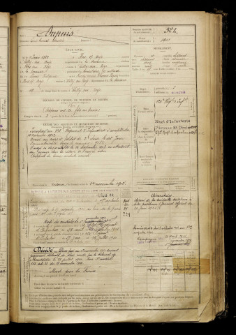 Dupuis, Louis Marius Anatole, né le 09 juin 1881 à Flers-sur-Noye (Somme), classe 1901, matricule n° 321, Bureau de recrutement de Péronne