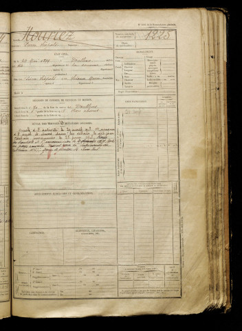 Houriez, Pierre Léopold, né le 24 mai 1899 à Doullens (Somme), classe 1919, matricule n° 1225, Bureau de recrutement d'Abbeville