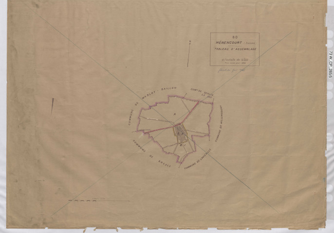 Plan du cadastre rénové - Hénencourt : tableau d'assemblage (TA)