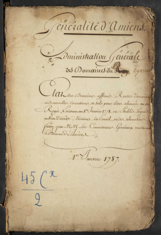 Journal de recette des droits d'échange de biens du bureau d’Amiens pour la période du 24 novembre 1742 au 27 novembre 1773