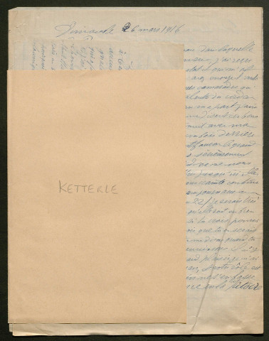 Témoignage de Kéterllé et correspondance avec Jacques Péricard