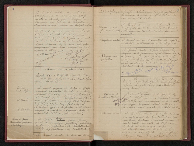 Curchy. Délibérations du conseil municipal