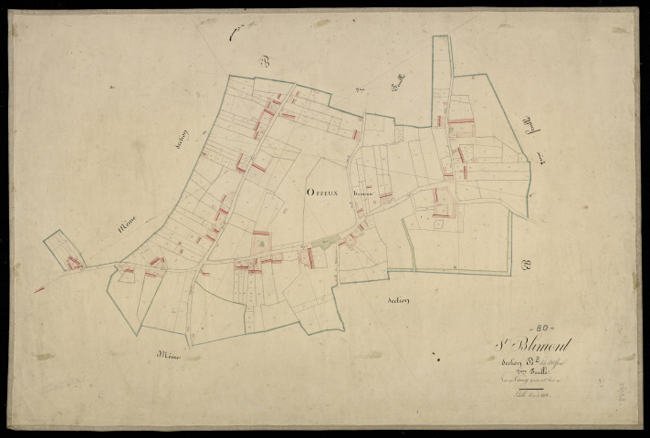 Plan du cadastre napoléonien - Saint-Blimont (Saint Blimont) : Offeux, B2 (partie de B1 développée)