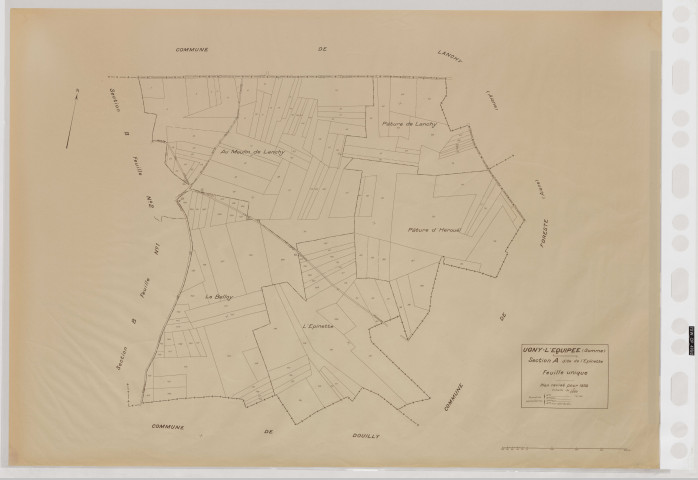 Plan du cadastre rénové - Ugny-l'Equipée : section A