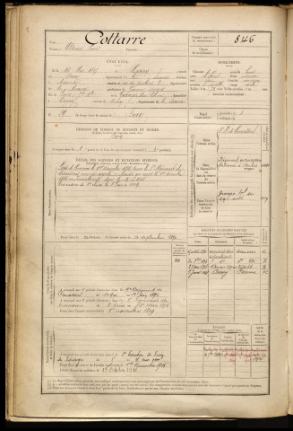 Cottarre, Hildevert Louis, né le 16 mai 1865 à Cappy (Somme), classe 1885, matricule n° 846, Bureau de recrutement de Péronne