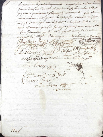 Etude de Me Jean Duval à Amiens (étude n°8). Minutes de l'année 1707