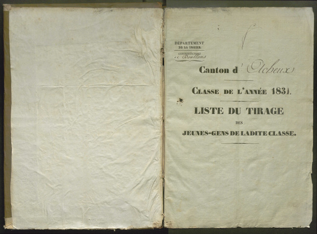 Tirage au sort (arrondissements de Doullens et de Montdidier) de l'année 1831