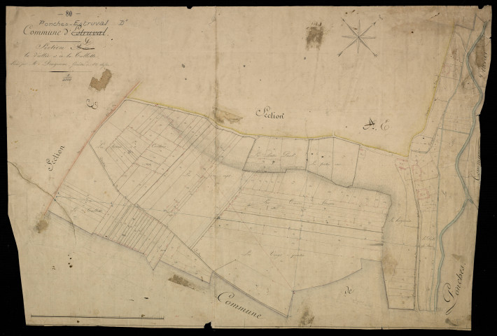 Plan du cadastre napoléonien - Ponches-Estruval (Estruval) : Vallée de la Tulotte (La), D