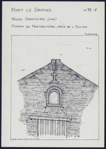Port-le-Grand : niche oratoire, pignon du presbytère - (Reproduction interdite sans autorisation - © Claude Piette)