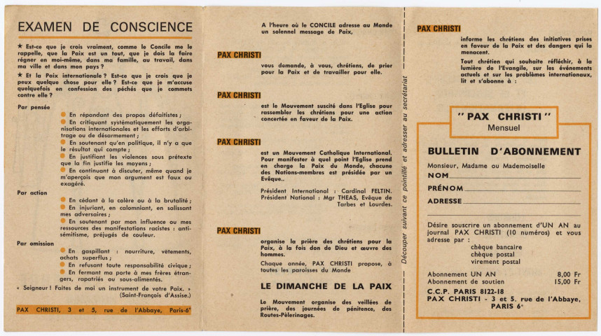 Paix sur la Terre aux Hommes de Bonne Volonté
