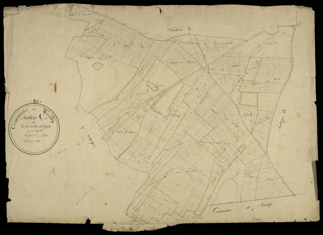 Plan du cadastre napoléonien - Conty (Wailly) : Vallée de l'église (La), C
