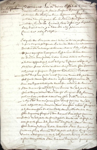 Etude de Me Jean Duval à Amiens (étude n°8). Minutes de l'année 1669