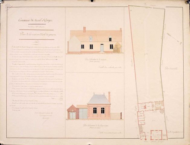 Plan de la maison d'école des garçons