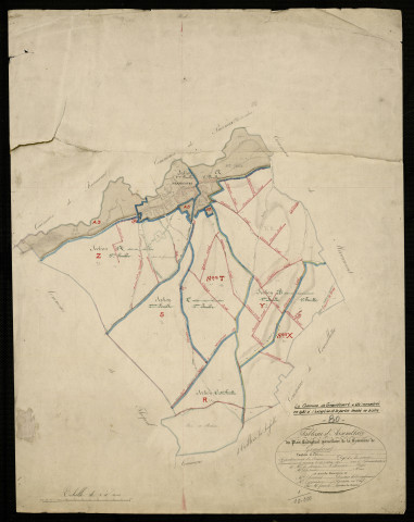 Plan du cadastre napoléonien - Grandcourt : tableau d'assemblage