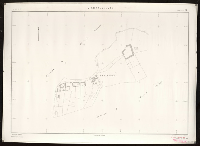 Plan du cadastre rénové - Vismes-au-Val : section AB