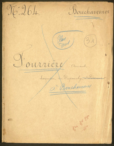 Bouchavesnes-Bergen. Demande d'indemnisation des dommages de guerre : dossier Fourrière Armand, charpentier