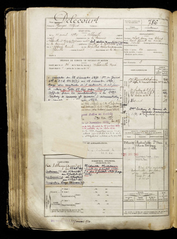 Delecourt, Georges Alfred, né le 11 avril 1896 à Abbeville (Somme), classe 1916, matricule n° 786, Bureau de recrutement d'Abbeville
