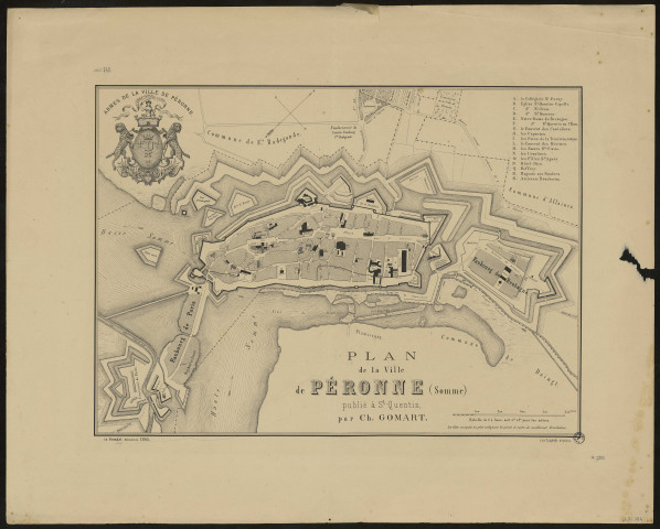Plan de la ville de Péronne (Somme)