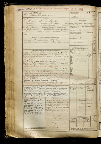 Joron, Clodomir Louis Charles, né le 18 mai 1896 à Contoire (Somme), classe 1916, matricule n° 98, Bureau de recrutement de Péronne