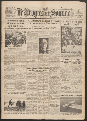 Le Progrès de la Somme, numéro 21516, 16 août 1938