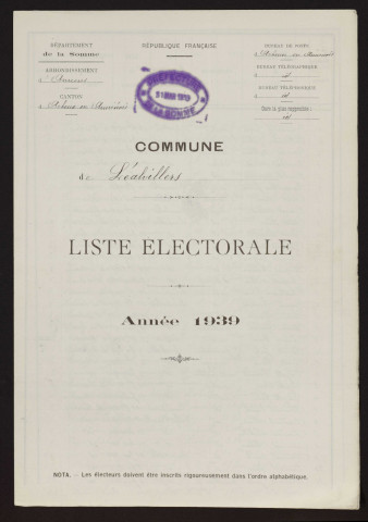 Liste électorale : Léalvillers
