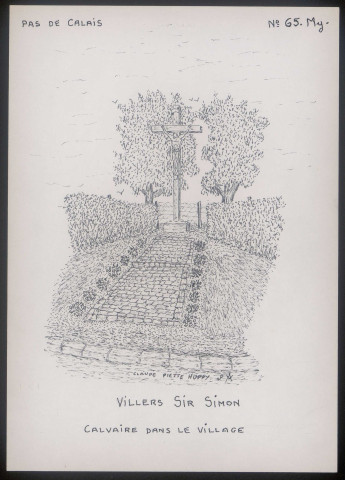 Villers-sir-Simon (Pas-de-Calais) : calvaire dans le village - (Reproduction interdite sans autorisation - © Claude Piette)