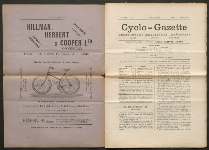Cyclo-Gazette. Organe sportif hebdomadaire indépendant, numéro 7