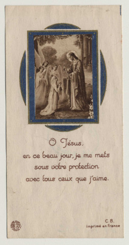 Ô Jésus, en ce beau jour, je me mets sous votre protection avec tous ceux que j'aime. Le Christ donnant la communion, image de communion