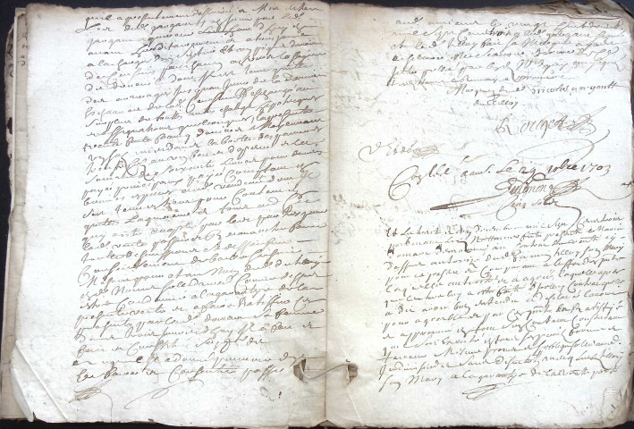 Etude de Me Nicolas Rouget à Amiens (étude n°5). Minutes de l'année 1703