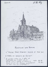 Fontaine-sur-Somme : église Saint-Riquier façade et face sud d'après un croquis de Duthoit - (Reproduction interdite sans autorisation - © Claude Piette)