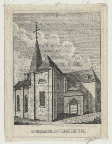 Image en tissu, église d'Hemiksem. Annonce du décès de Madame Justine-Caroline-Marie van Ertborn, décédée à Anvers le 26 mars 1841