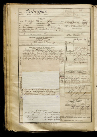 Outurquin, Louis Alfred, né le 11 juillet 1884 à Rue (Somme), classe 1904, matricule n° 1148, Bureau de recrutement d'Abbeville