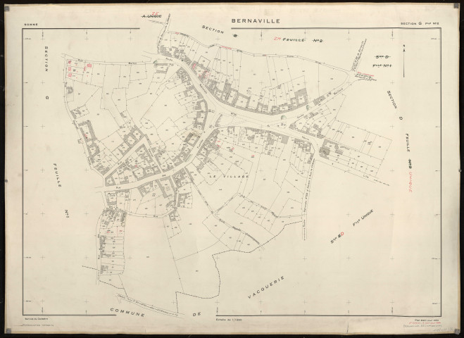 Plan du cadastre rénové - Bernaville : section G2