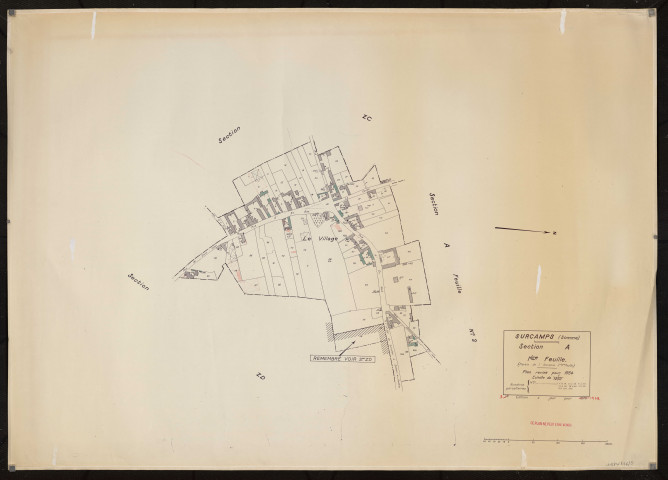 Plan du cadastre rénové - Surcamps : section A1