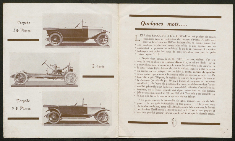 Publicités automobiles : Secqueville et Hoyau