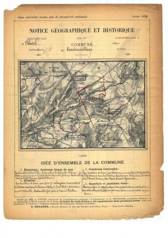 Coulonvillers : notice historique et géographique sur la commune