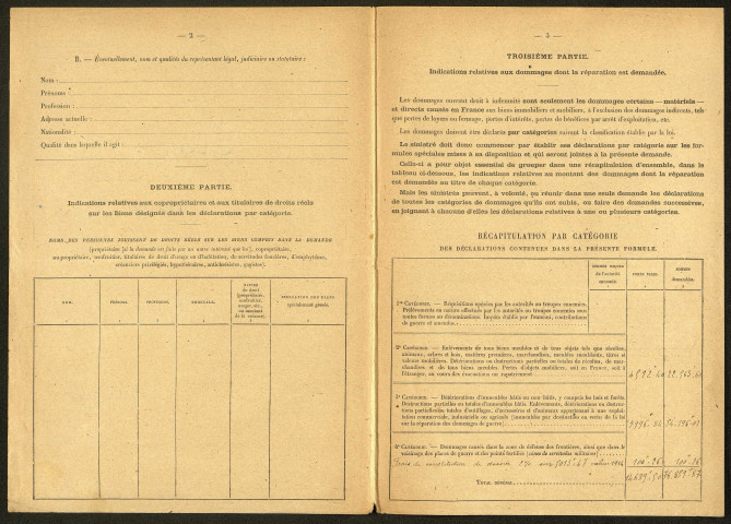 Cléry-sur-Somme. Demande d'indemnisation des dommages de guerre : dossier Vélu-Boubert